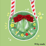 Japanese Girl Heart Soft Bag with Christmas Bow Design