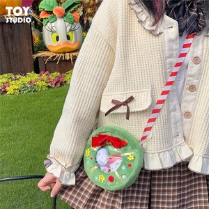 Japanese Girl Heart Soft Bag with Christmas Bow Design