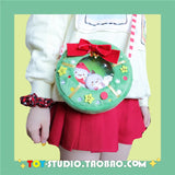 Japanese Girl Heart Soft Bag with Christmas Bow Design