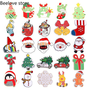Christmas Brooch Santa Claus Christmas Tree Frog Cup Car Styling