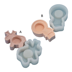 Christmas Candlestick Epoxy Resin Mold Candle Holder Silicone Mould