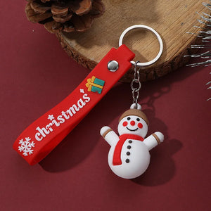 Santa Claus Keychain Rubber Doll Bag Pendant Gift Keychain
