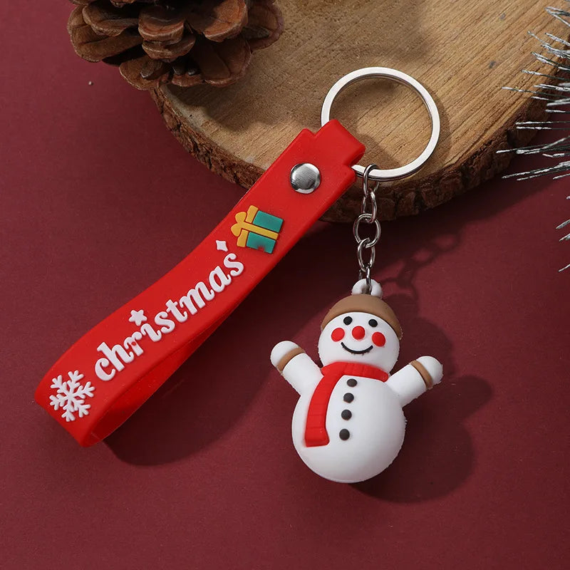 Santa Claus Keychain Rubber Doll Bag Pendant Gift Keychain