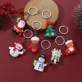 Santa Claus Keychain Rubber Doll Bag Pendant Gift Keychain