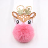 Christmas Deer Stuffed Doll Keychain Pendant Cute Toy Gift Bag Phone Car Key Rin