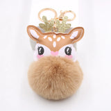 Christmas Deer Stuffed Doll Keychain Pendant Cute Toy Gift Bag Phone Car Key Rin