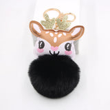 Christmas Deer Stuffed Doll Keychain Pendant Cute Toy Gift Bag Phone Car Key Rin
