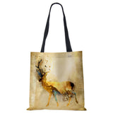 Christmas Deer Canvas Shoulder Bag Women Casual Shopper
