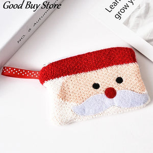 Christmas Deer Wallet Zip Coin Purse Money Bag Card Holder Mini Bags