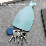 Christmas Elk Key Box Pull Out Key Wallets Case PU Leather Key Case