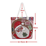 Christmas Elk Women Canvas Shoulder Bag Paint Casual Shopper Reusable Handbag