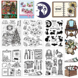 Christmas Fireplace Clear Stamp Garland Retro Wall Silicone Stamps
