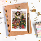 Christmas Fireplace Clear Stamp Garland Retro Wall Silicone Stamps