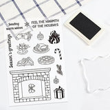 Christmas Fireplace Dies & Stamps Set w/ Socks Bells