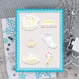 Christmas Fireplace Dies & Stamps Set w/ Socks Bells