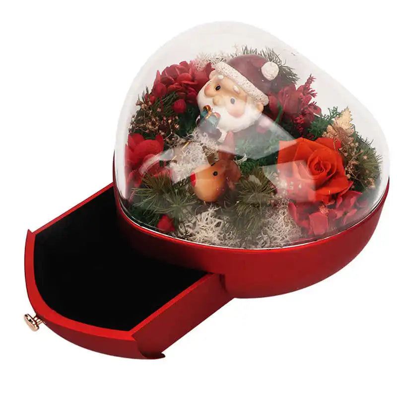 Christmas Flower Necklace Box Acrylic Cover Elaborate Store Accessories
