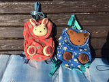 Christmas Rabbit Kids Backpack Cotton Fabric School Bag Age 1-3 Years