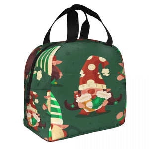 Christmas Gnomes Collection Lunch Bag Insulated Thermal Cooler Bento Lunch Box T