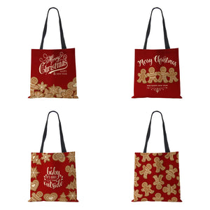 Christmas Harajuku Canvas Shopper Bag Merry Christmas Travel Shoulder Bag
