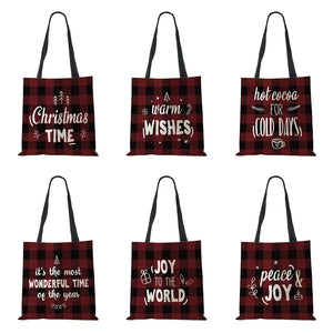 Christmas Harajuku Canvas Shopper Bag Merry Christmas Tree Reusable
