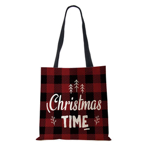 Christmas Harajuku Canvas Shopper Bag Merry Christmas Tree Reusable