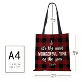 Christmas Harajuku Canvas Shopper Bag Merry Christmas Tree Reusable