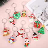 Christmas Key Chains Santa Claus Elk Key Chains Rings Car Keyring Holder
