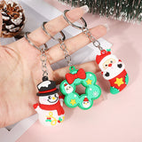 Christmas Key Chains Santa Claus Elk Key Chains Rings Car Keyring Holder