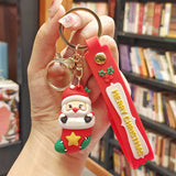 Christmas Keychain Santa Claus Elk Snowman Pendant Doll Keyring