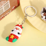 Christmas Keychain Santa Claus Elk Snowman Pendant Doll Keyring
