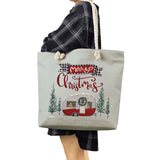 Christmas Letter Printed Shoulder Bags Eco Reusable Shopping Bags