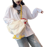 Christmas Plush Crossbody Purse Cartoon Chicken Shoulder Bag