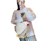 Christmas Plush Crossbody Purse Cartoon Chicken Shoulder Bag