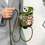 Christmas Protection iPhone14promax Case Necklace Lanyard Crossbody Strap