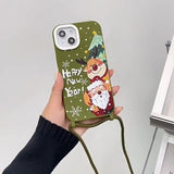 Christmas Protection iPhone14promax Case Necklace Lanyard Crossbody Strap