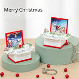 Santa Claus 3D Magic Book Keychain for Car Bag Key Chains