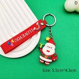 Christmas Santa Claus Elk Doll Keychain Car Bag Cartoon Pendant KeyRing