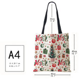 Christmas Santa Claus Harajuku Canvas Shopper Bag Large Capacity Handbag