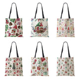 Christmas Santa Claus Harajuku Canvas Shopper Bag Large Capacity Handbag