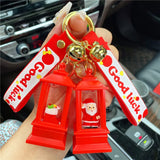 Christmas Santa Keychain With Light And Sound Snowman Bag Car Key Accessory