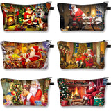 Christmas Series Santa Claus Makeup Bag Organizer Purse Handbags