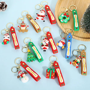 Santa Claus Christmas Tree Key Chains Backpacks Pendant Elk Doll Key Ring