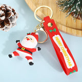 Santa Claus Christmas Tree Key Chains Backpacks Pendant Elk Doll Key Ring
