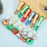 Santa Claus Christmas Tree Key Chains Backpacks Pendant Elk Doll Key Ring