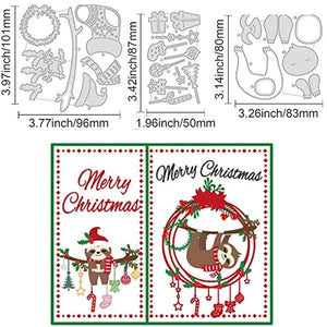 Christmas Sloth Cutting Dies for Scrapbooking DIY Craft