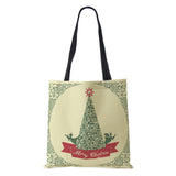 Christmas Snowman Hat Shopper Bag Merry Christmas Tree Shoulder Bag