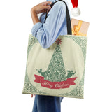 Christmas Snowman Hat Shopper Bag Merry Christmas Tree Shoulder Bag