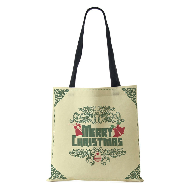 Christmas Snowman Hat Shopper Bag Merry Christmas Tree Shoulder Bag