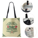 Christmas Snowman Hat Shopper Bag Merry Christmas Tree Shoulder Bag