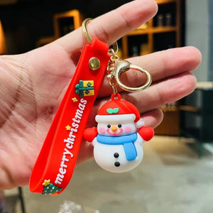 Christmas Snowman Santa Keychain Car Bag Pendant